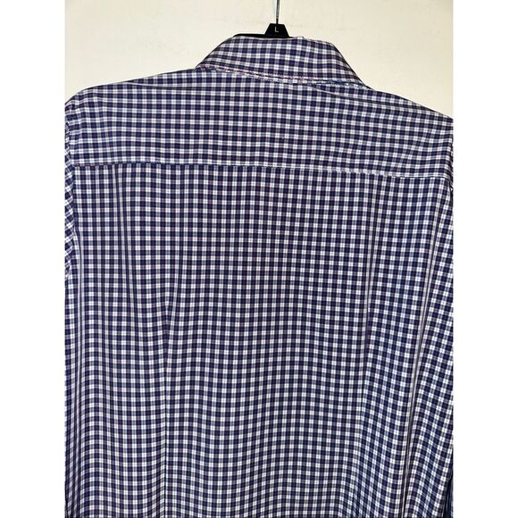 Mizzen + Main Leeward Shirt Mens M Medium Standard Fit Blue Pink Plaid Performan - Picture 6 of 7